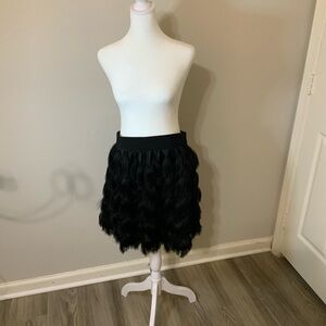 Banana Republic Black Textured A-Line Skirt